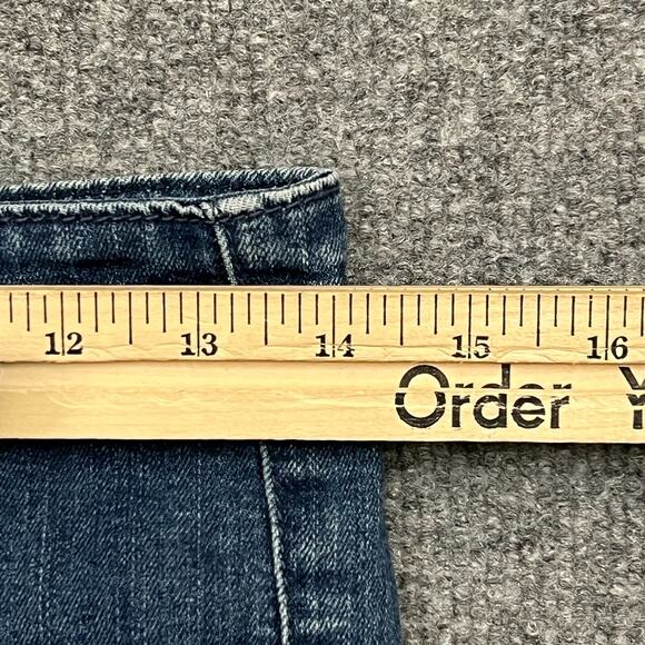 Free People Jeans Womens 28 Blue Denim Stretch Mid Rise Flared Leg Zip Fly - Picture 8 of 12